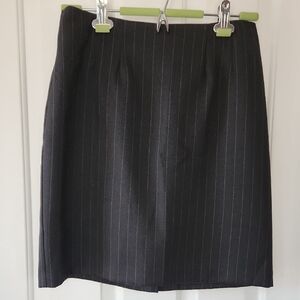 Chic Black Pinstripe Pencil Skirt